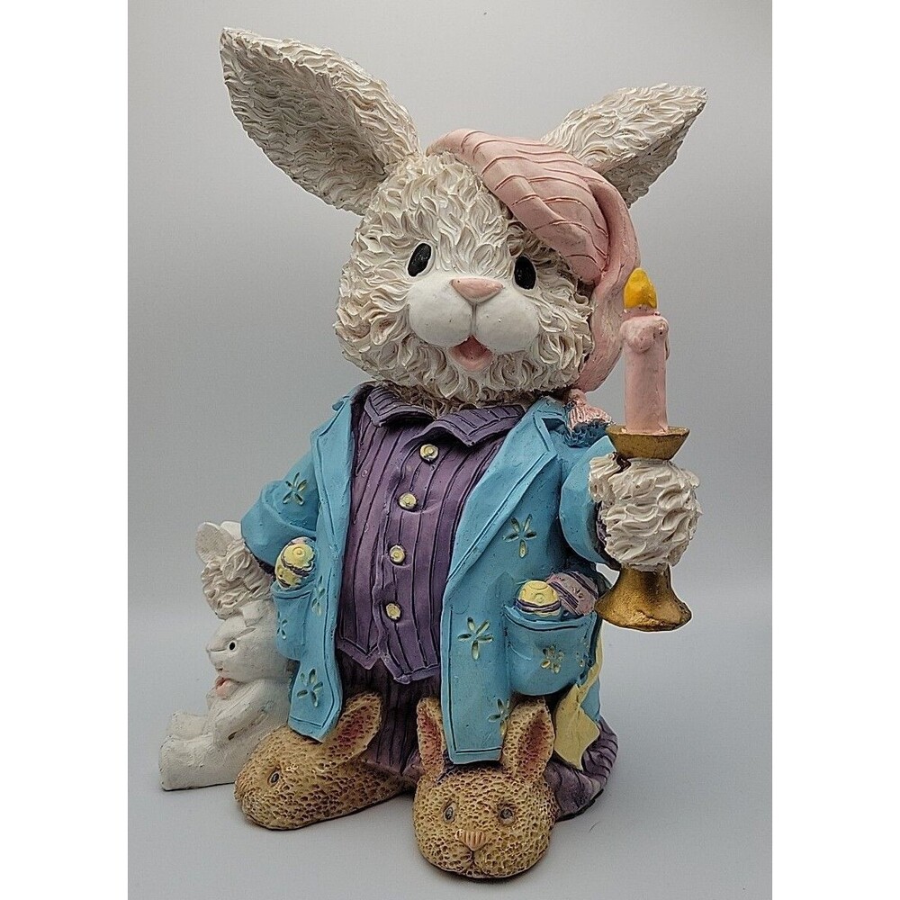 Greenbrier International, Inc. Resin Easter Rabbit w/Bunny Slippers Very Cute